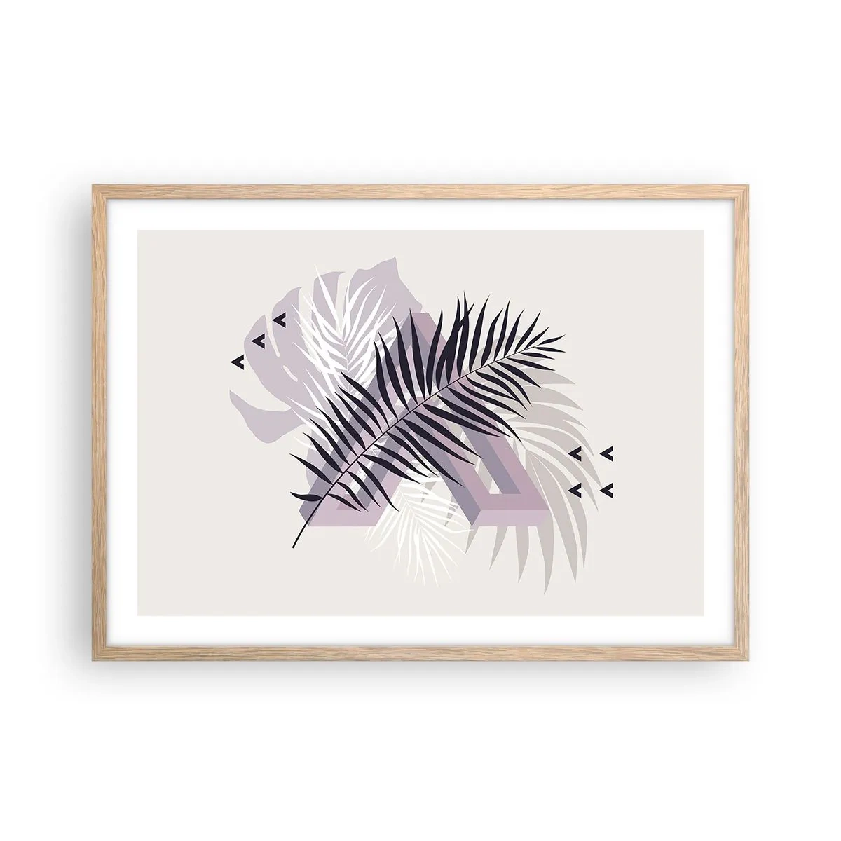 Plakat i ramme af lyst egetræ - Skygge af en skygge - 70x50 cm