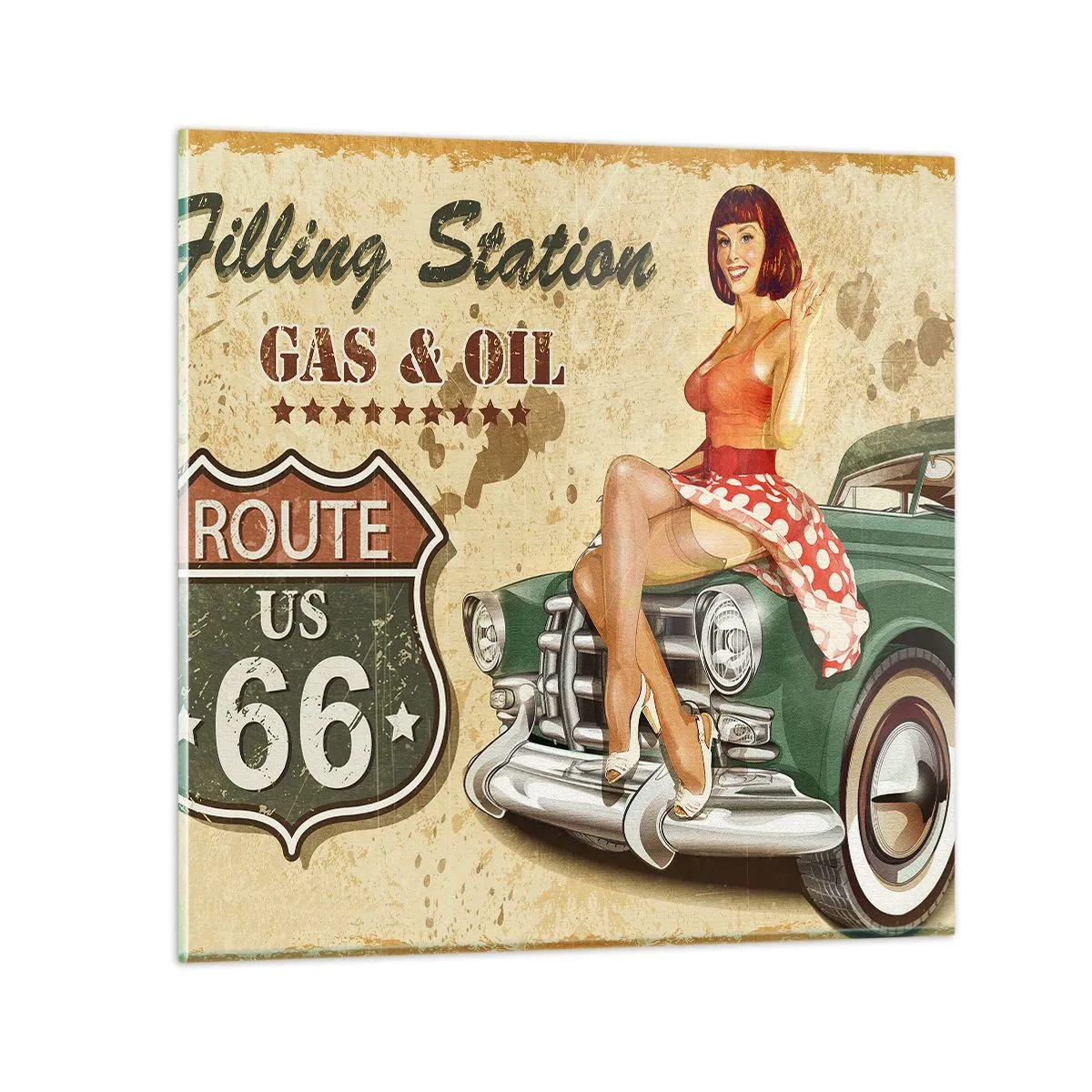 Billede på glas - De glorværdige 1940'ere. - 60x60 cm