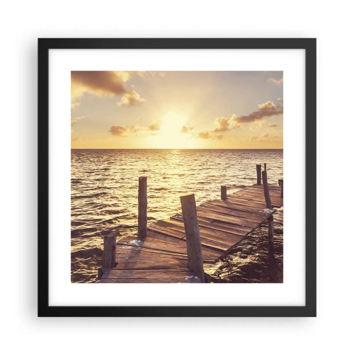 Plakat i sort ramme - Gyldent land af blidhed - 40x40 cm