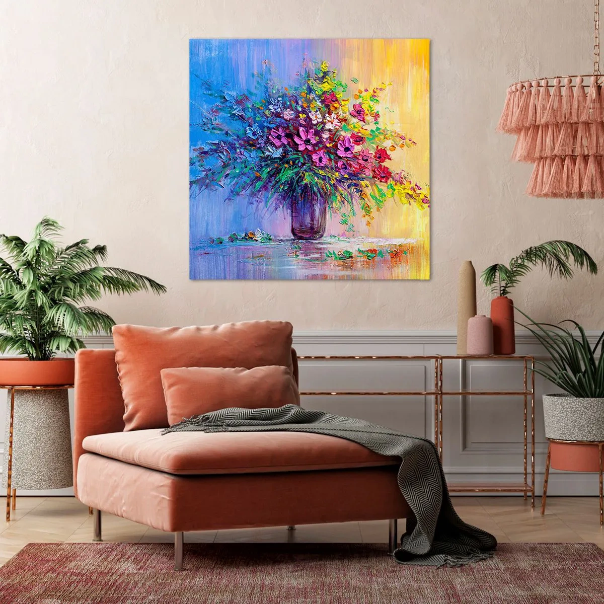 Lærredstryk - Billede på lærred - Gave fra en sommereng - 70x70 cm