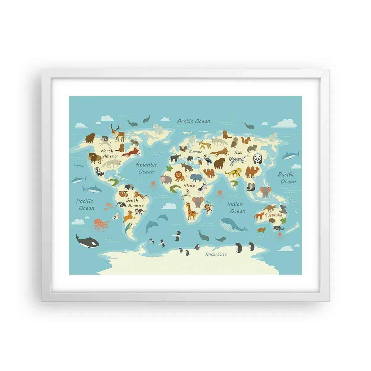 Plakat i hvid ramme - Gode naboer - 50x40 cm