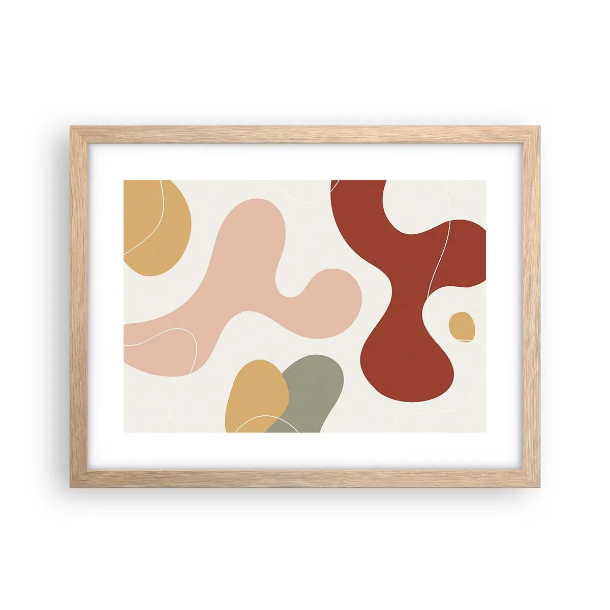 Plakat i ramme af lyst egetræ - Es eller flores? - 40x30 cm