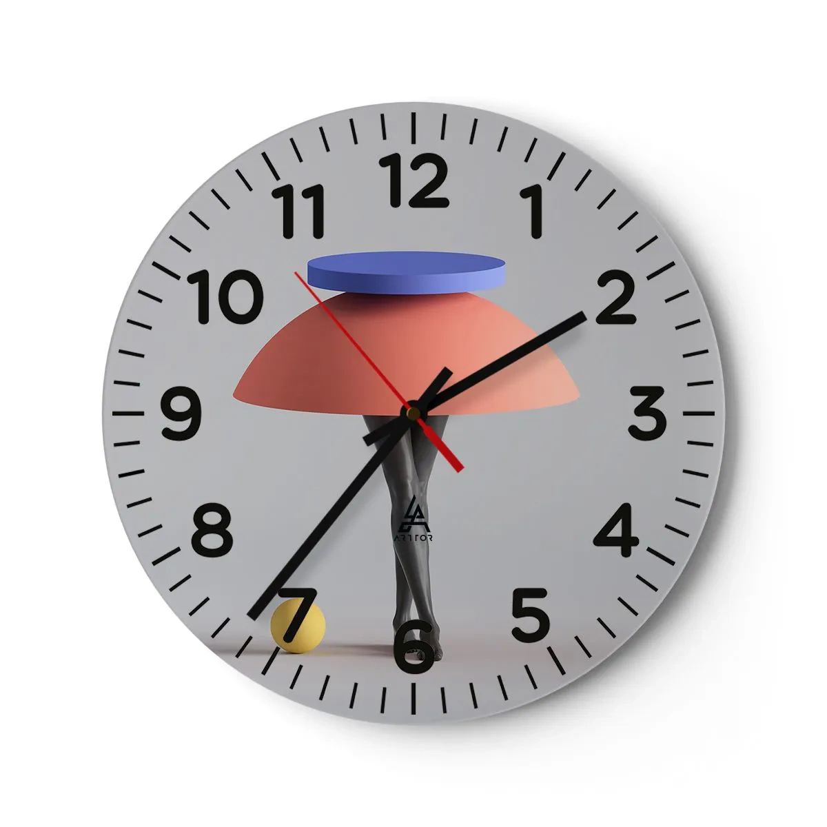 Vægur, Uret - Surrealistisk komposition - 40x40 cm