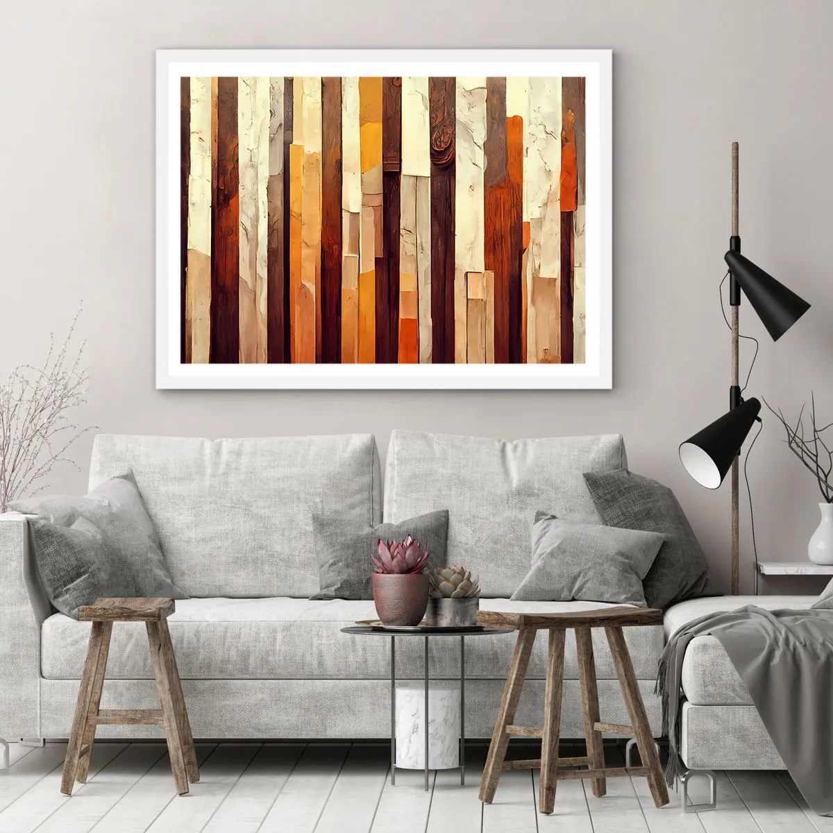 Plakat i hvid ramme - Hymne af skovens træer - 100x70 cm