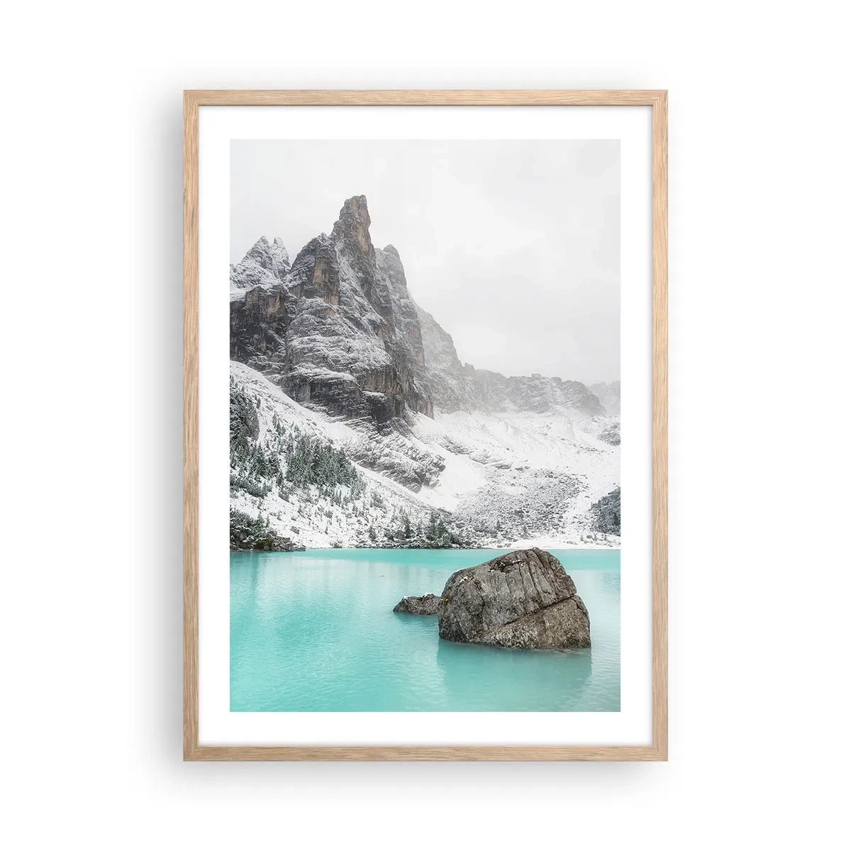 Plakat i ramme af lyst egetræ - På vagt - 50x70 cm