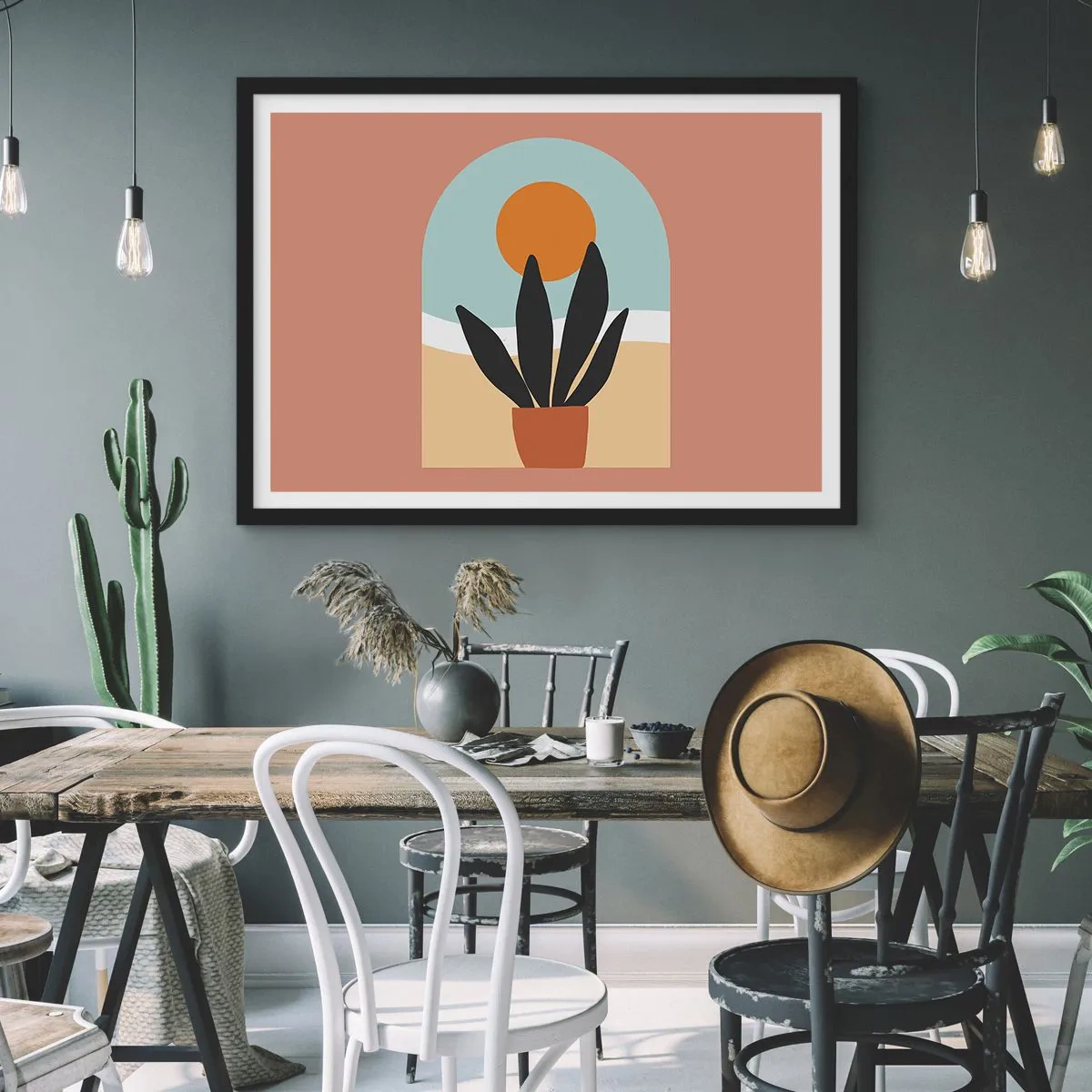 Plakat i sort ramme - Små glæder - 70x50 cm