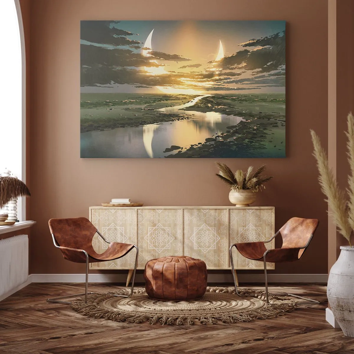 Lærredstryk - Billede på lærred - Et eller andet sted i en galakse langt, langt væk - 120x80 cm