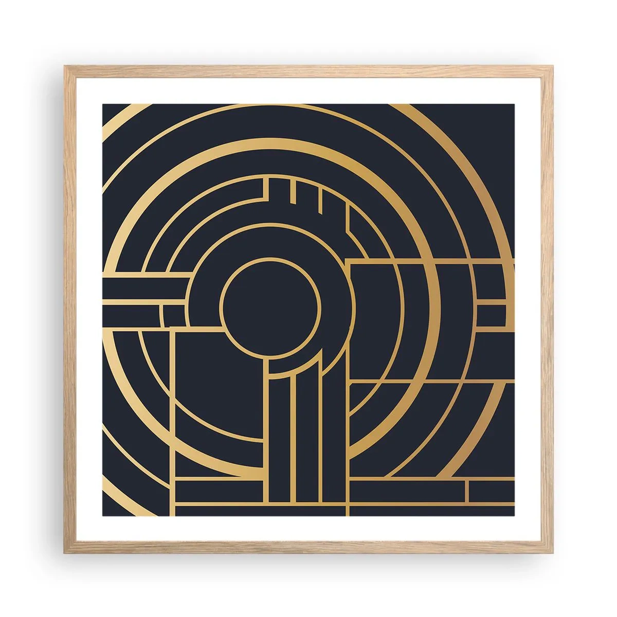 Plakat i ramme af lyst egetræ - At vende tingene på hovedet - 60x60 cm