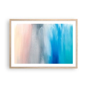 Plakat i ramme af lyst egetræ - Elementer: luft - 70x50 cm