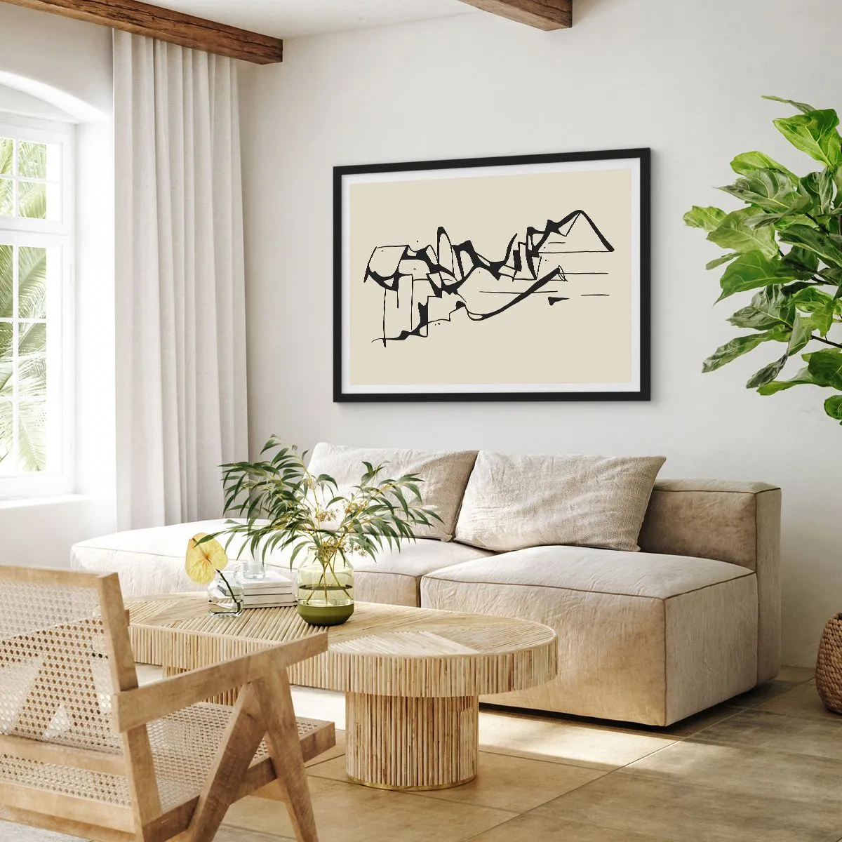 Plakat i sort ramme - Måske et landskab - 70x50 cm