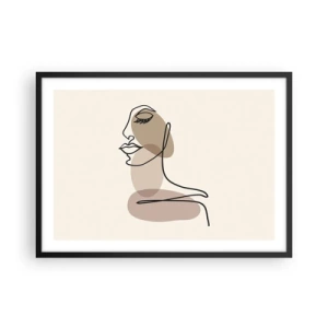 Plakat i sort ramme - En vis linje af skønhed - 70x50 cm