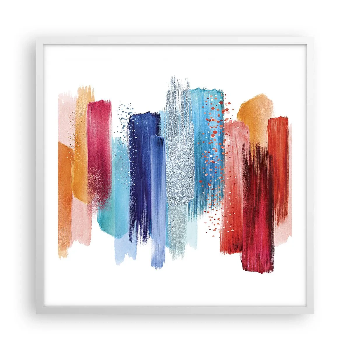 Plakat i hvid ramme - Op og ned  - 60x60 cm