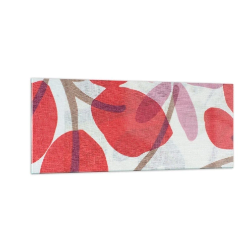 Billede på glas - Blomsterkomposition i pink - 100x40 cm