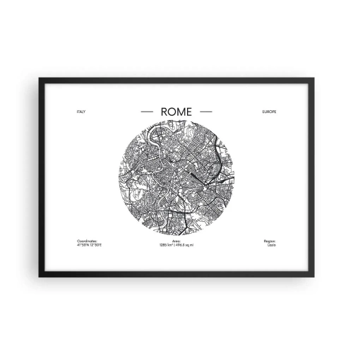 Plakat i sort ramme - Anatomi af Rom - 70x50 cm