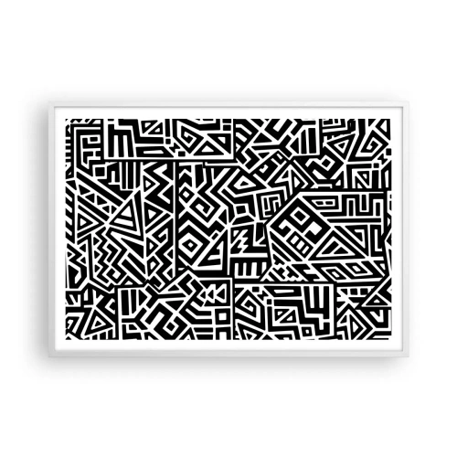 Plakat i hvid ramme - Præcolumbiansk sammensætning - 100x70 cm