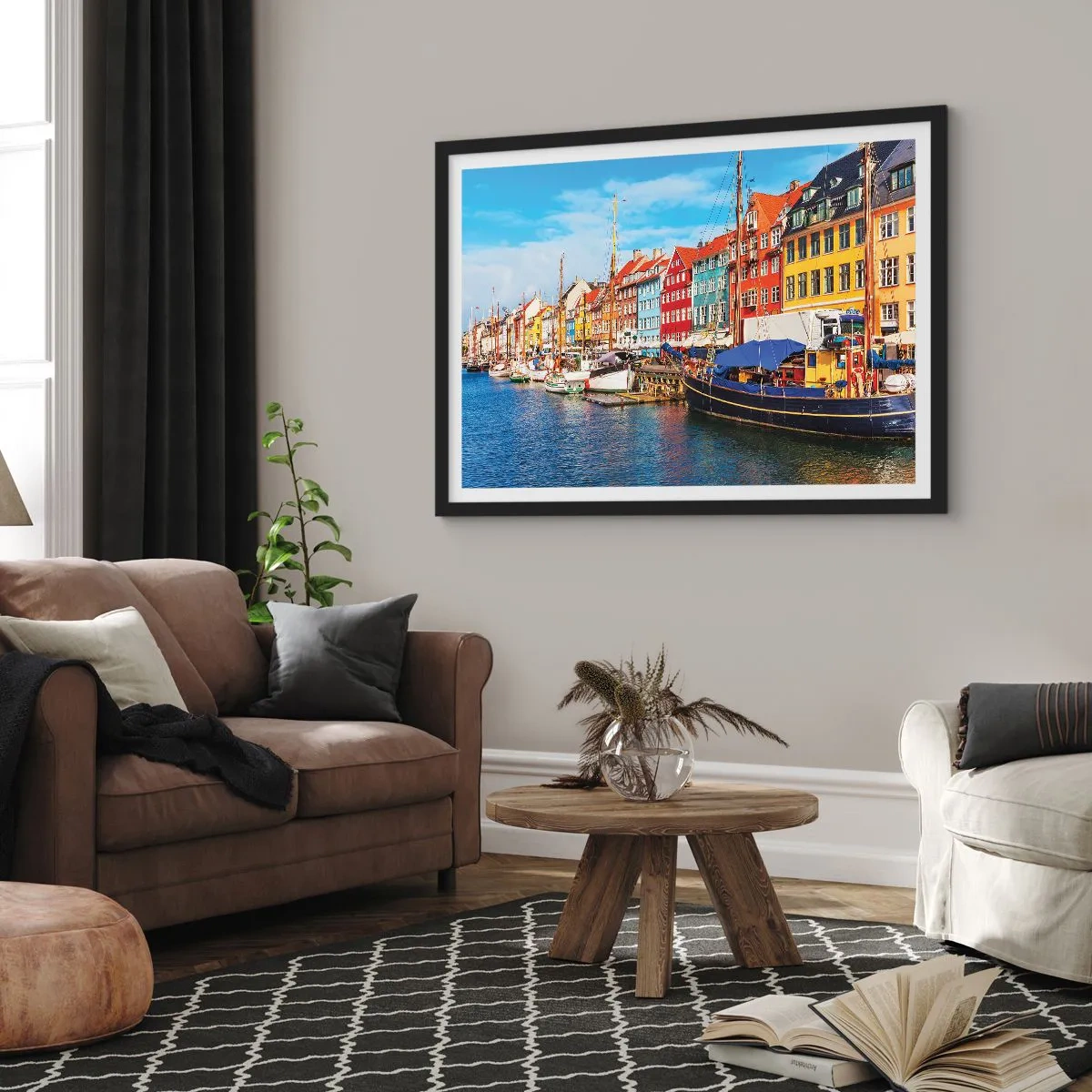 Plakat i sort ramme - Glædelig kaj - 50x40 cm