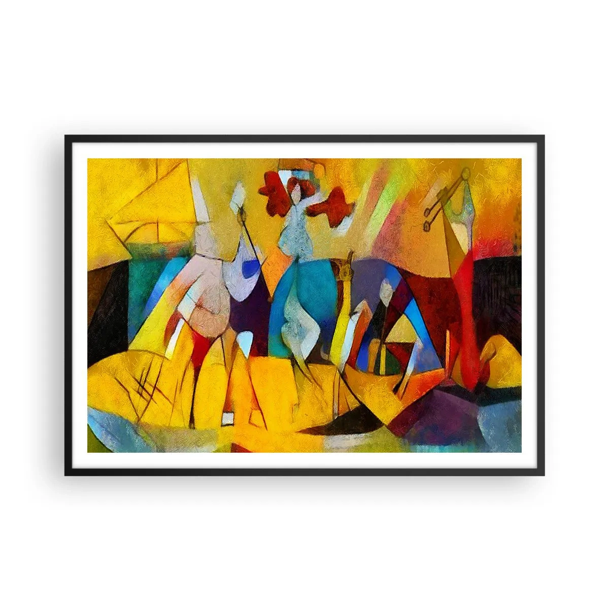 Plakat i sort ramme - Sol - liv - glæde - 100x70 cm