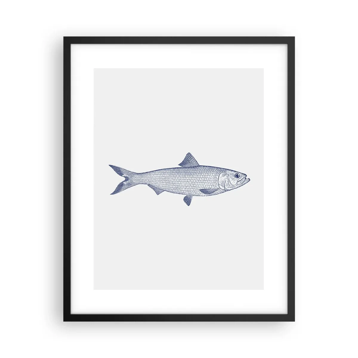 Plakat i sort ramme - Hilsner fra de nordlige have - 40x50 cm