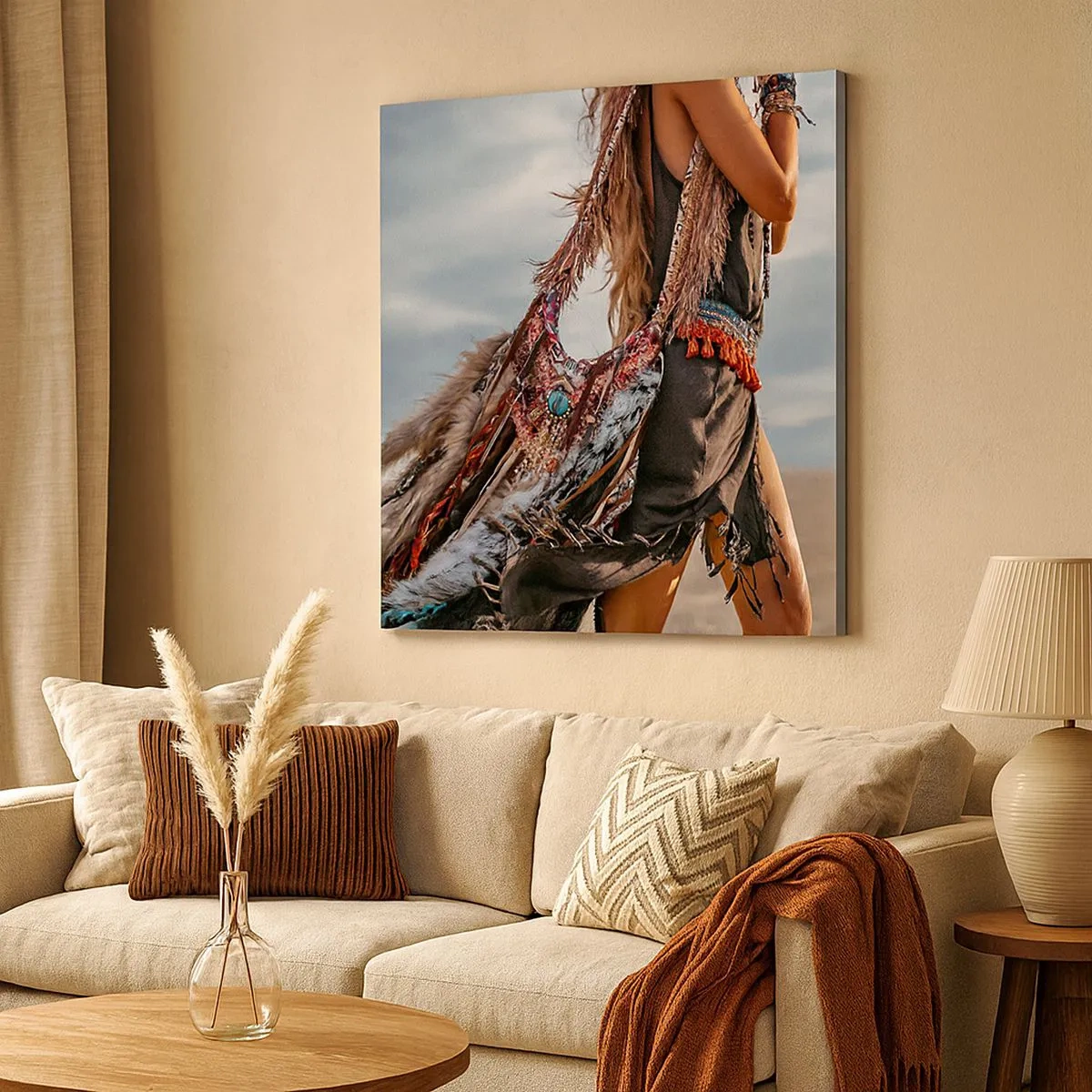 Lærredstryk - Billede på lærred - Shamanens pige - 30x30 cm