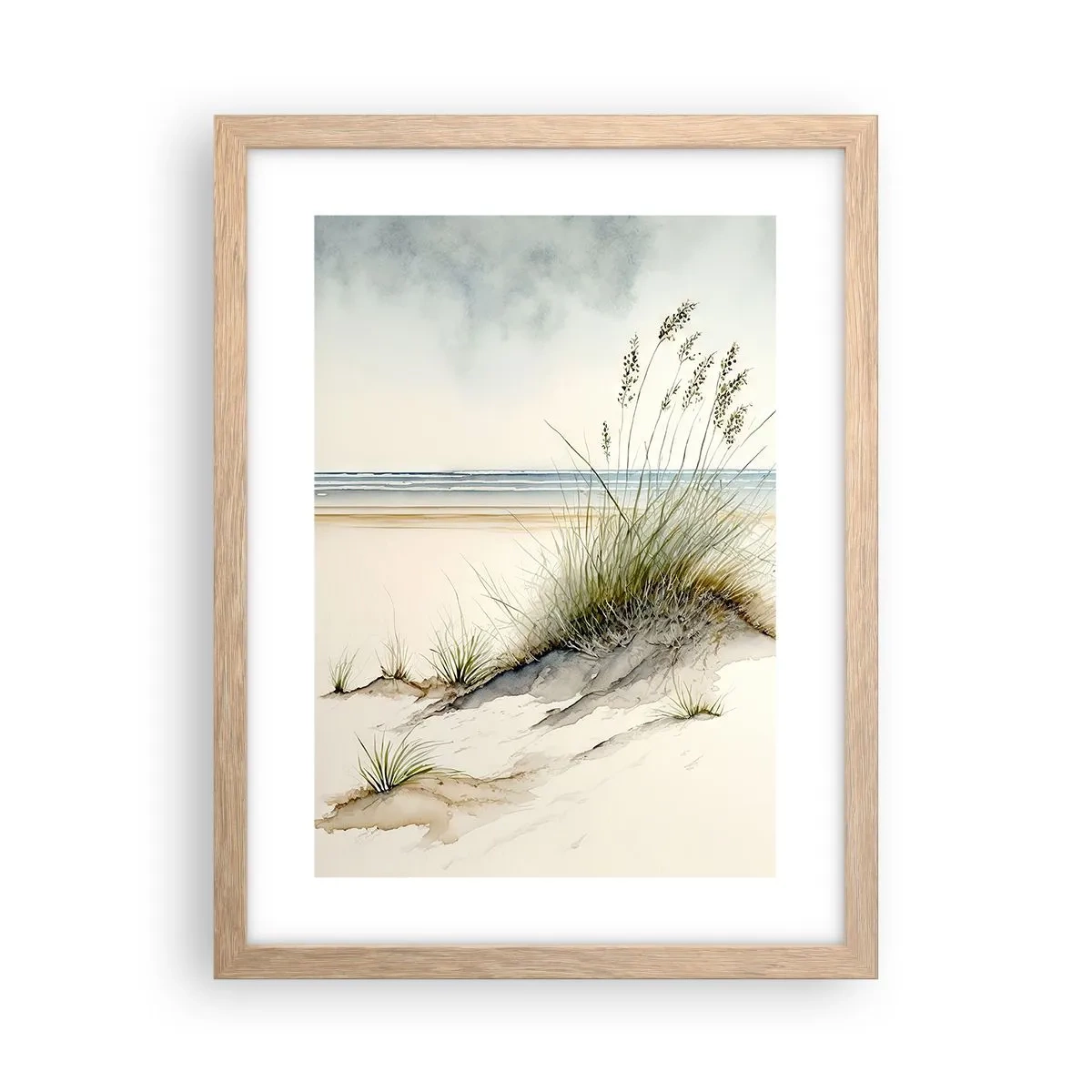 Plakat i ramme af lyst egetræ - Forkælet af vinden - 30x40 cm