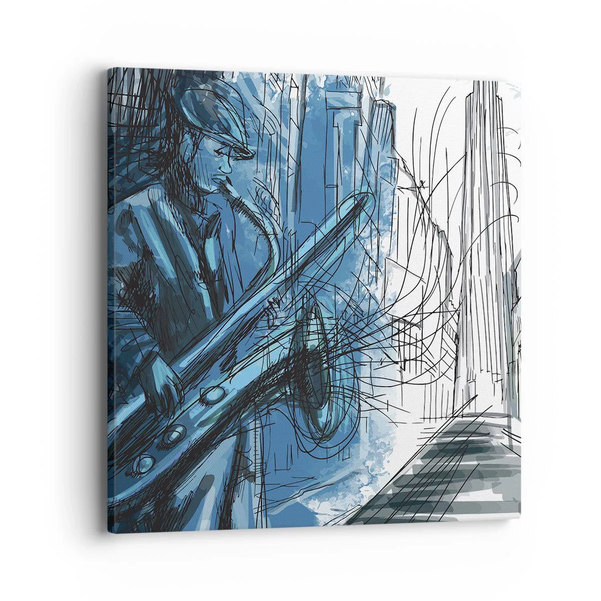Lærredstryk - Billede på lærred - Byens rapsodi - 40x40 cm