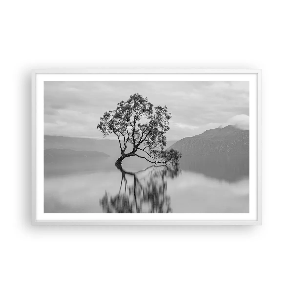 Plakat i hvid ramme - Der findes et land - 91x61 cm