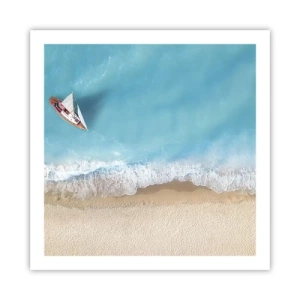 Plakat - På grænsen mellem blå og guld - 60x60 cm