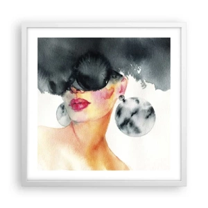 Plakat i hvid ramme - Hemmeligheden bag elegance - 50x50 cm
