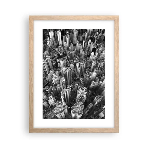 Plakat i ramme af lyst egetræ - Stadig højere og højere - 30x40 cm