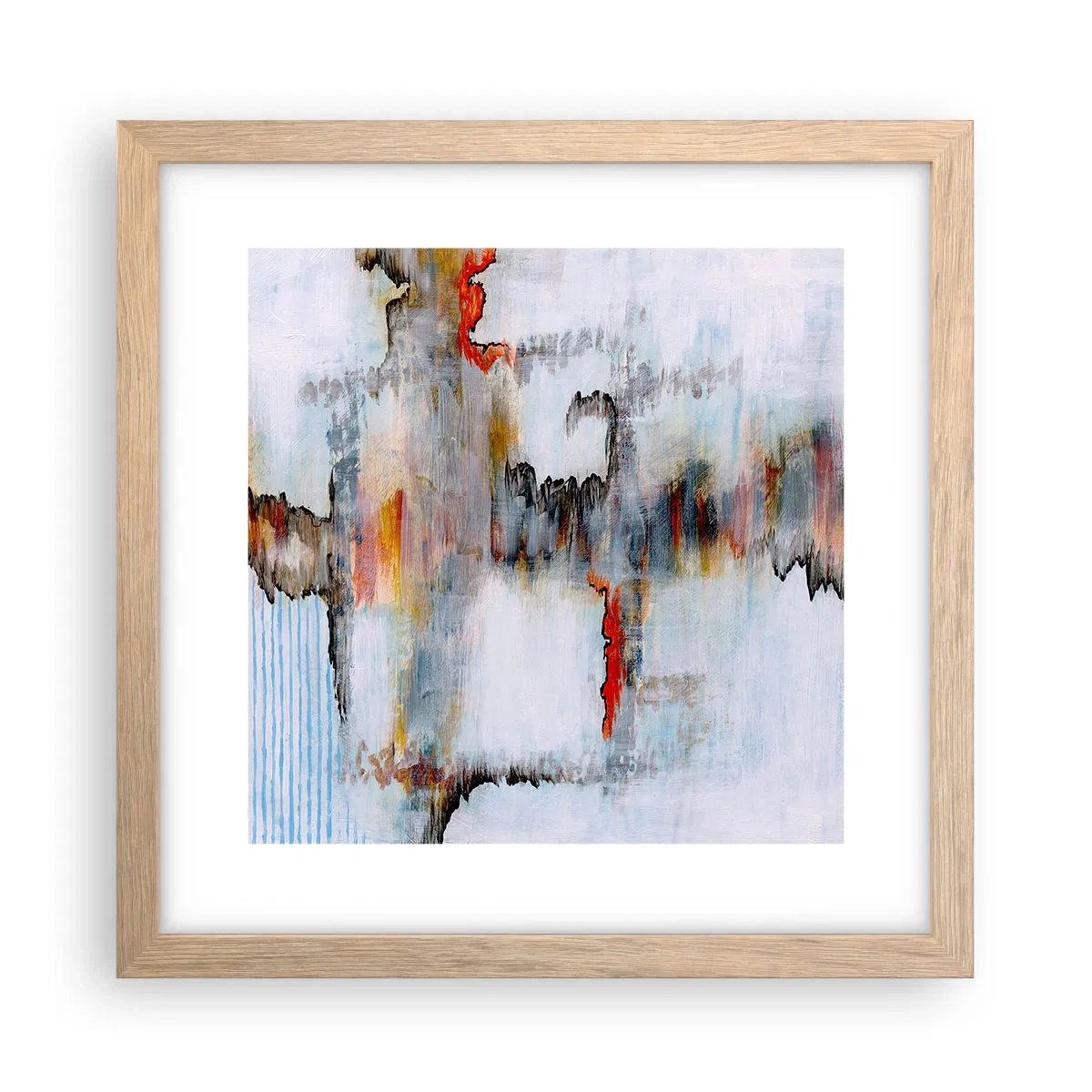 Plakat i ramme af lyst egetræ - En pind på vandet - 30x30 cm