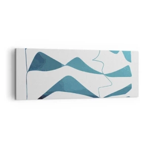 Lærredstryk - Billede på lærred - Abstraktion: en turkis sammensætning - 140x50 cm