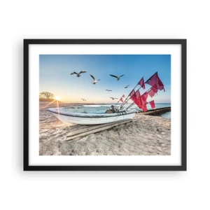 Plakat i sort ramme - Et velfortjent hvil - 50x40 cm