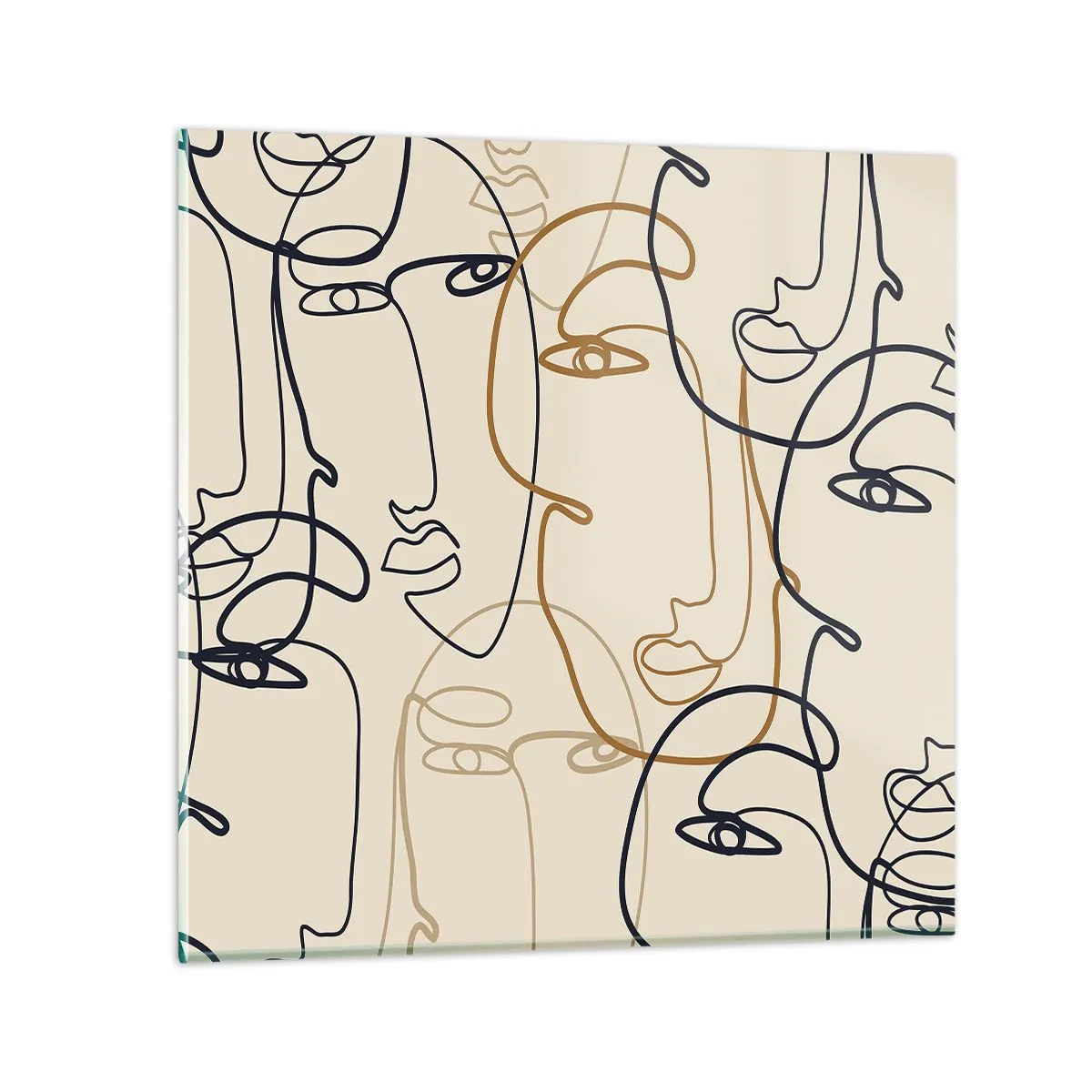 Billede på glas - Portræt ganget med hinanden - 40x40 cm