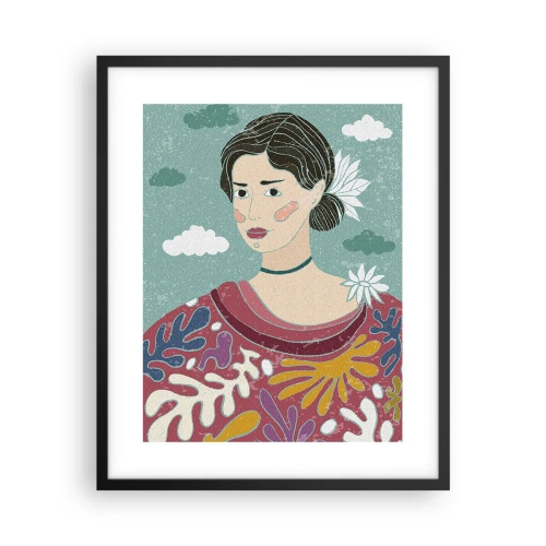 Plakat i sort ramme - Med melankoli i dit blik - 40x50 cm