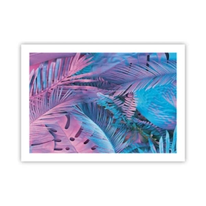 Plakat - Troperne i lyserød og blå - 70x50 cm