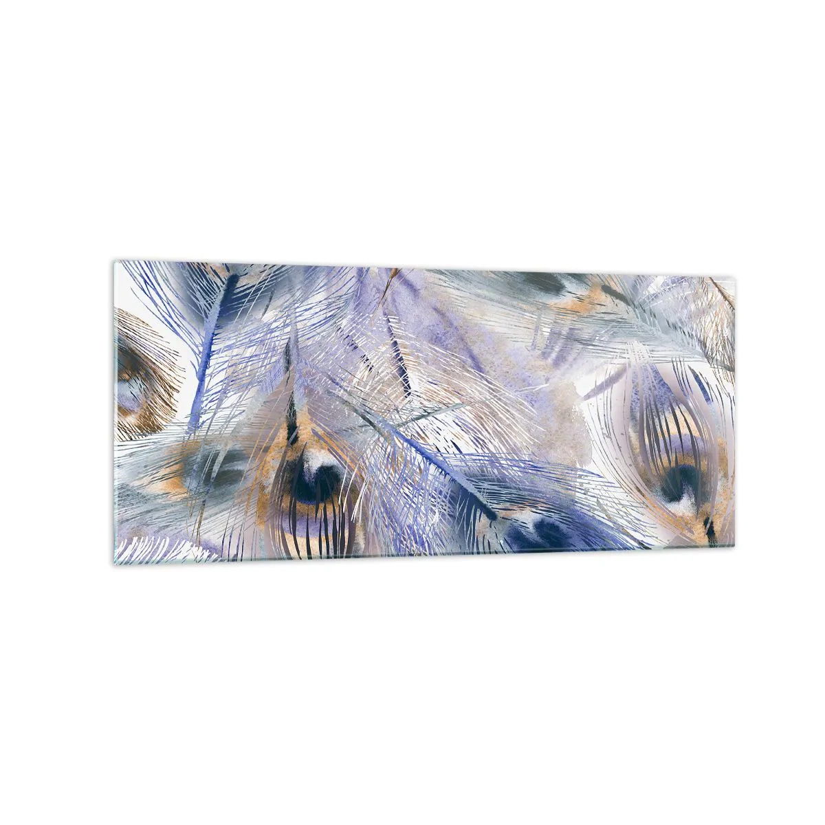 Billede på glas - Påfugl sammensætning - 120x50 cm