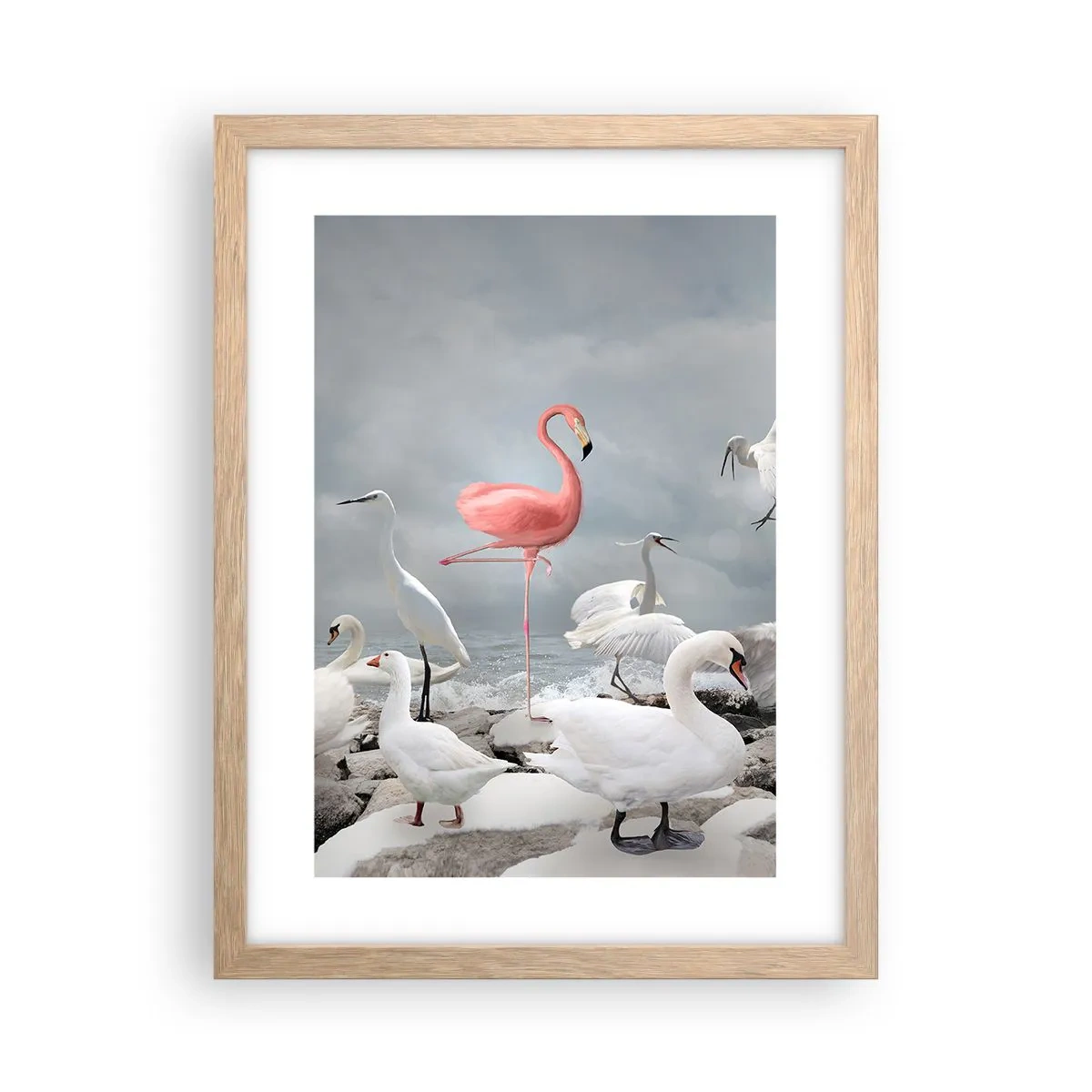 Plakat i ramme af lyst egetræ - Hvor kommer jeg fra? - 30x40 cm