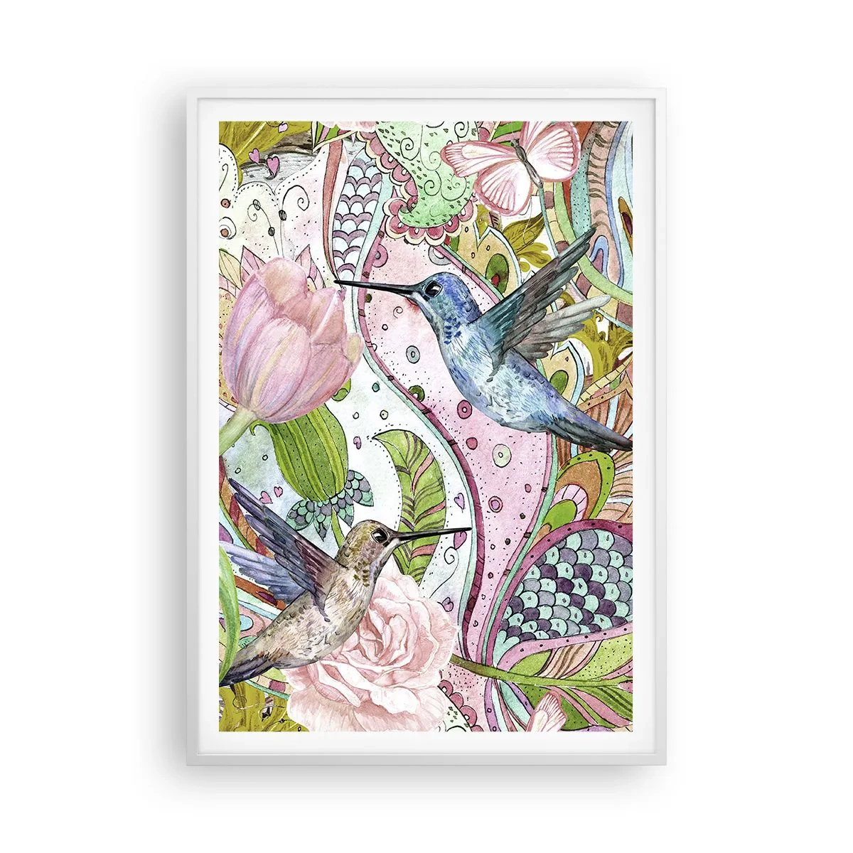 Plakat i hvid ramme - Forviklet i vinstokkene - 70x100 cm