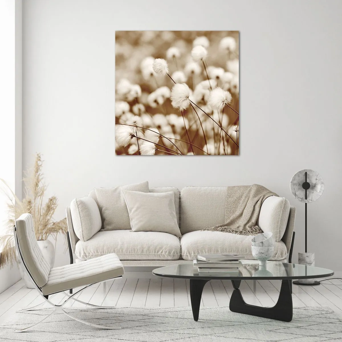 Billede på glas - Fyldig mark - 70x70 cm