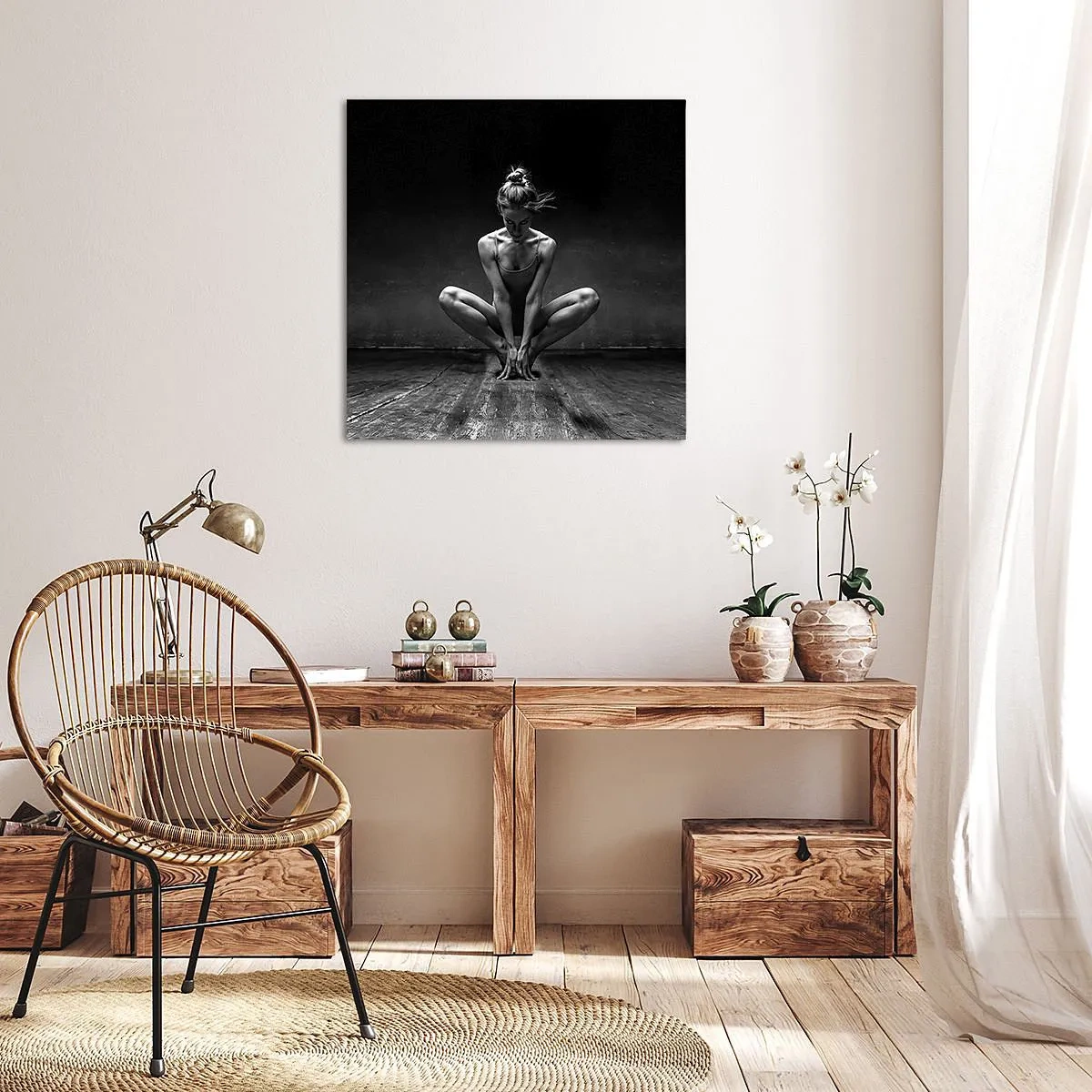 Lærredstryk - Billede på lærred - Fokuseret danseenergi - 30x30 cm