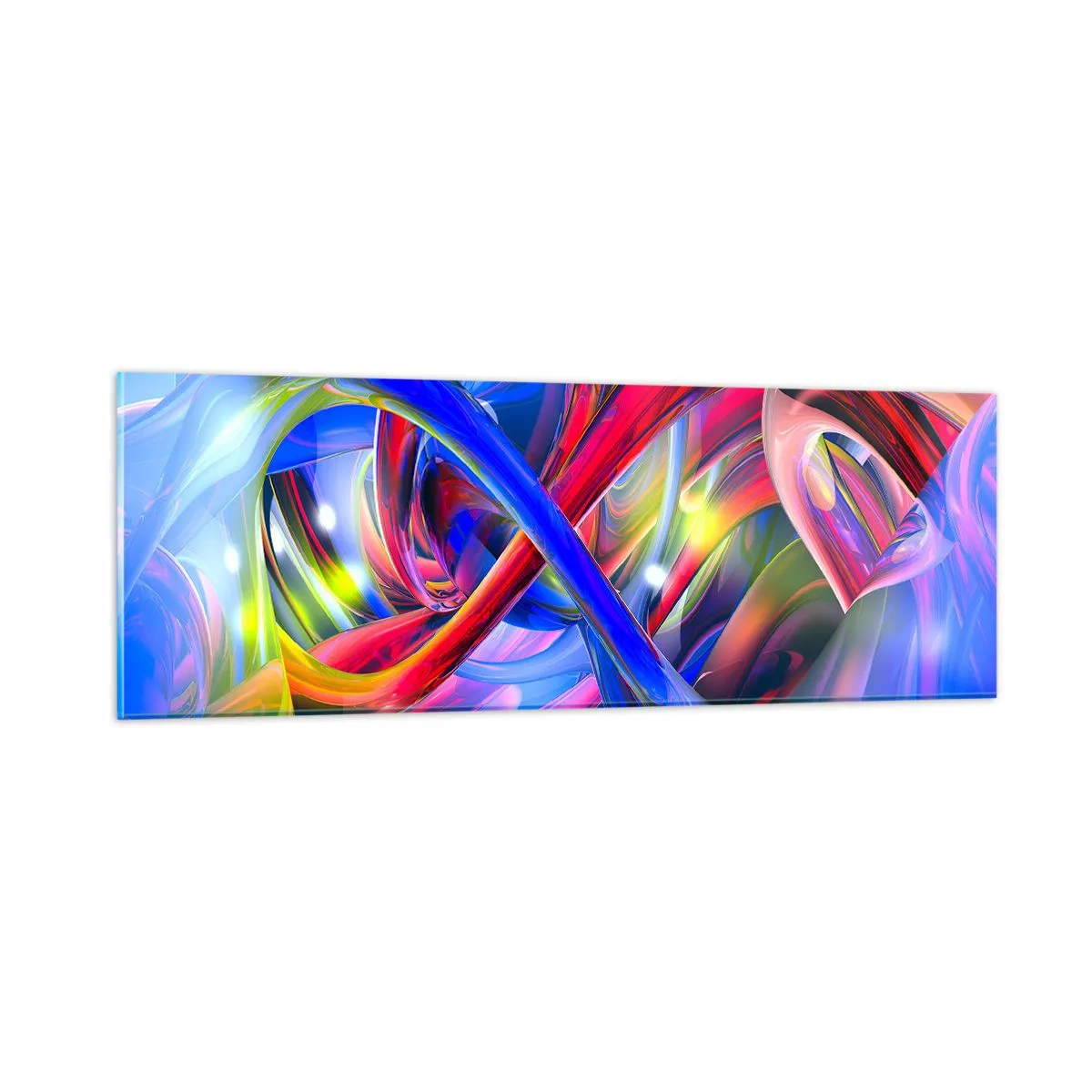 Billede på glas - En dans af farver - 90x30 cm