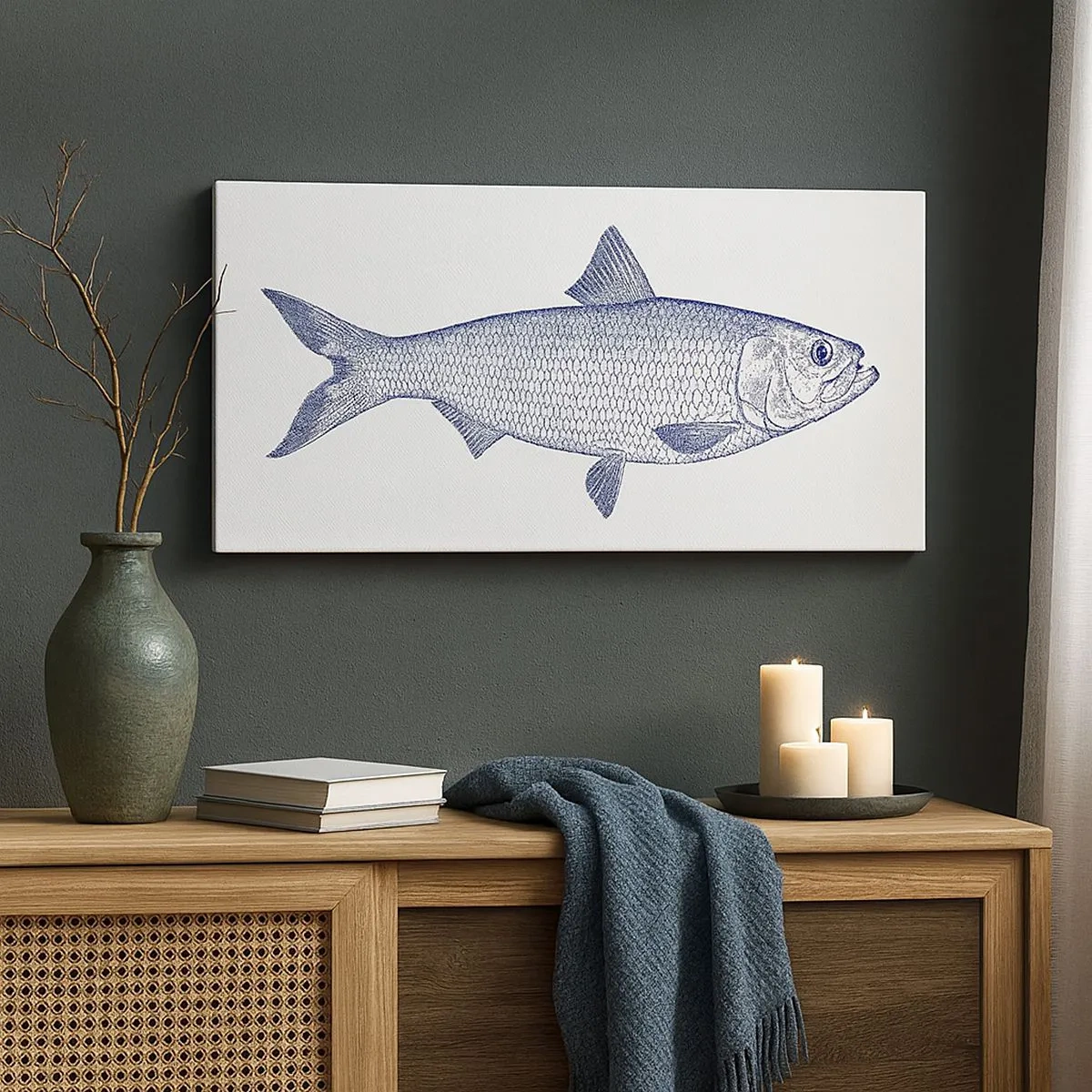 Lærredstryk - Billede på lærred - Hilsner fra de nordlige have - 100x40 cm