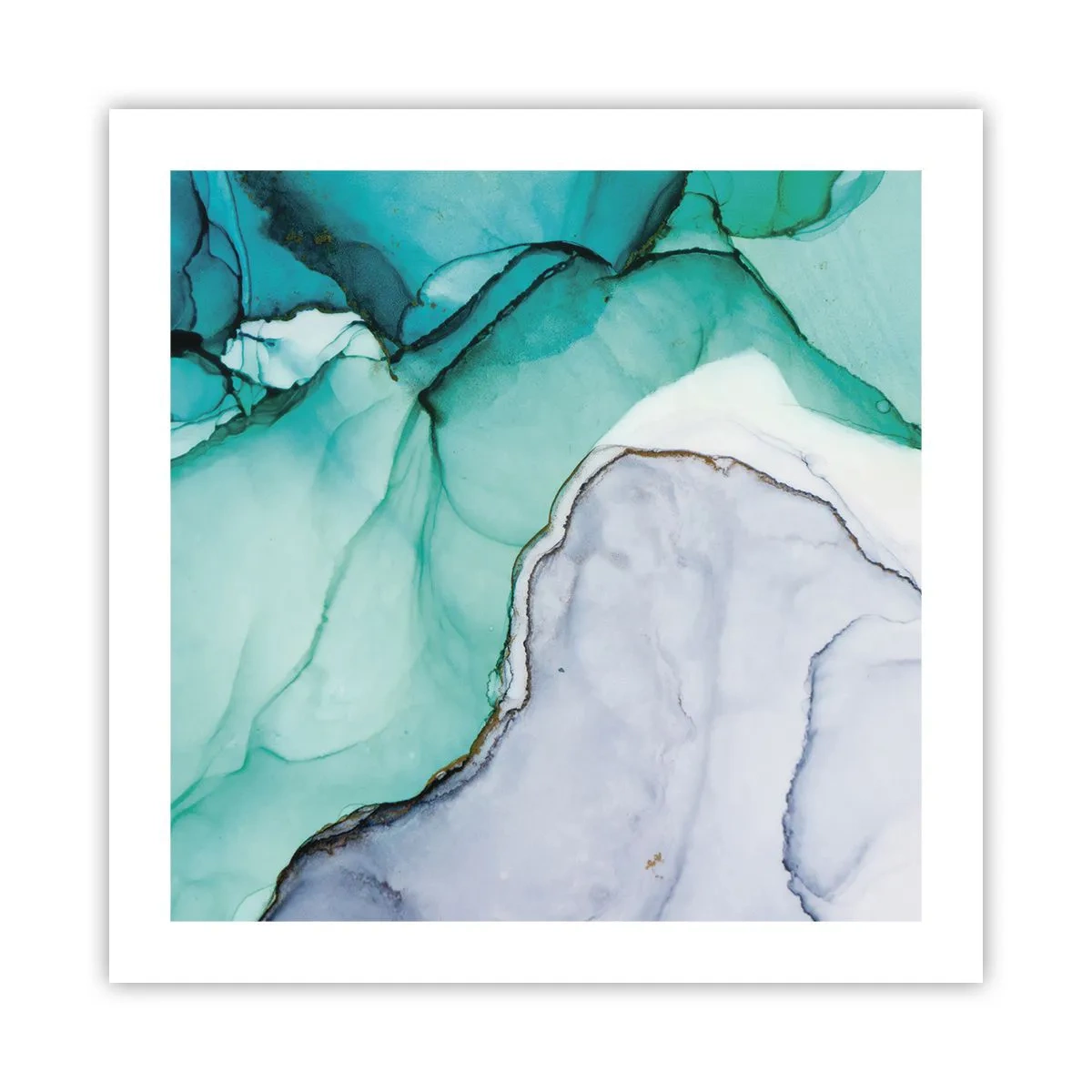 Plakat - Undersøgelse i turkis - 50x50 cm
