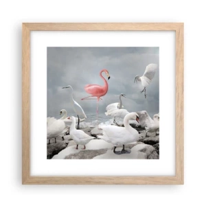 Plakat i ramme af lyst egetræ - Hvor kommer jeg fra? - 30x30 cm