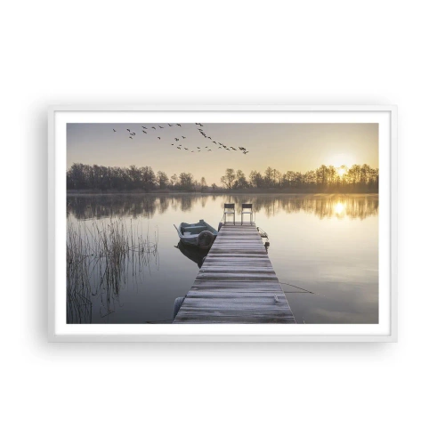 Plakat i hvid ramme - Jeg kommer tilbage om et stykke tid - 91x61 cm