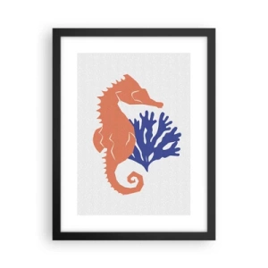 Plakat i sort ramme - På en eng under vandet - 30x40 cm