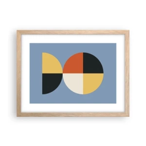 Plakat i ramme af lyst egetræ - Se og tæl - 40x30 cm