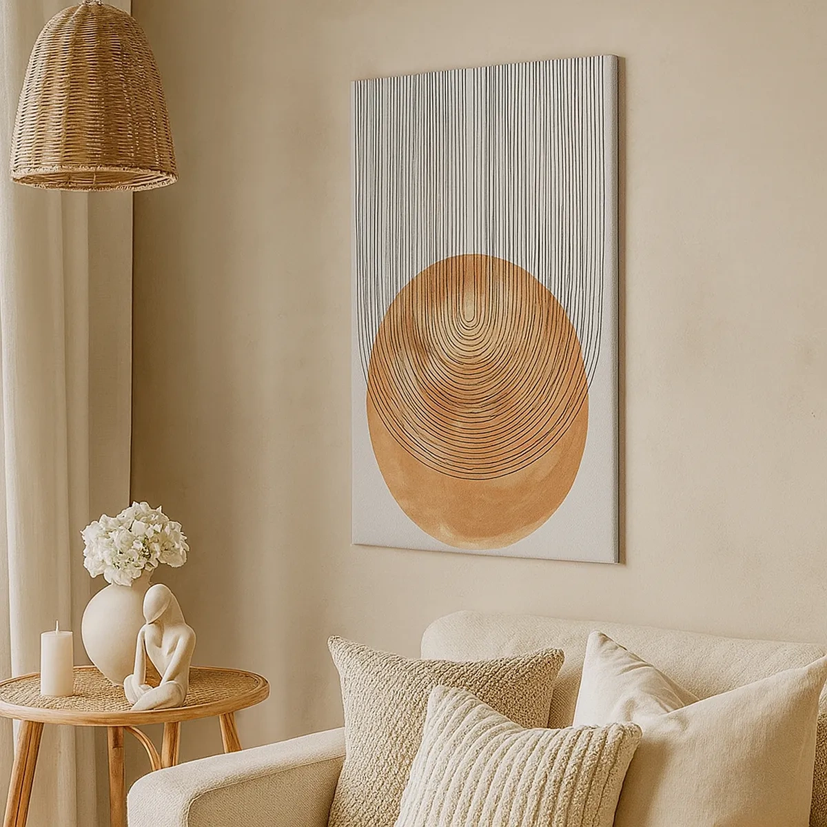 Lærredstryk - Billede på lærred - En solrig komposition - 50x70 cm