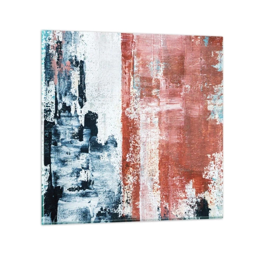 Billede på glas - Abstrakt halvt og halvt - 30x30 cm