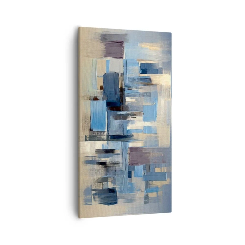 Lærredstryk - Billede på lærred - Blå konstruktion - 55x100 cm